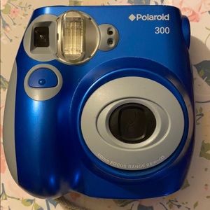 Blue Polaroid 300 Instant Camera